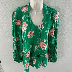 NWT Tolani Floral Blouse - Size XS and S- Green